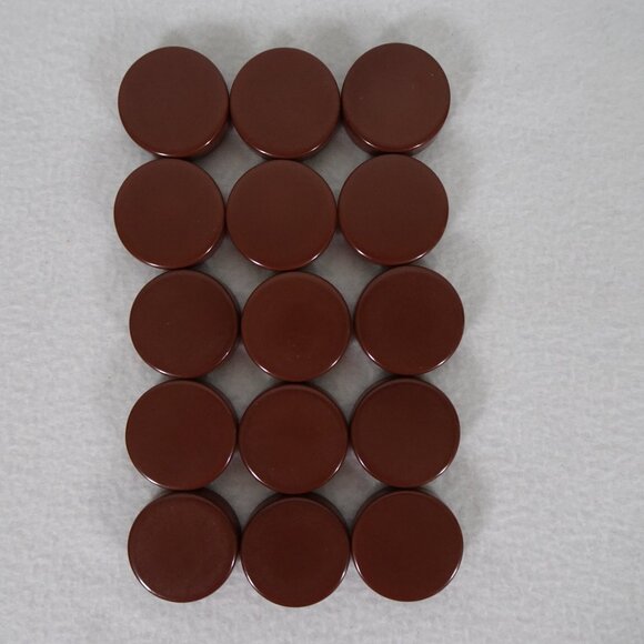 Vintage Backgammon Game Pieces / Chips Lot of 15 Brown 1.25" Diameter - Picture 2 of 7
